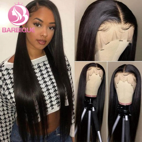 Image of Barbique Pre Plucked Virgin Hair Straight Human Hair Wigs 5x5 Lace Closure Wig