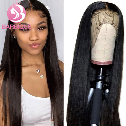 Image of Barbique Pre Plucked Virgin Hair Straight Human Hair Wigs 5x5 Lace Closure Wig