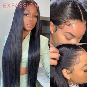 EXPASSION 5x5 HD Lace Closure Wigs Straight Virgin Human Hair Wigs