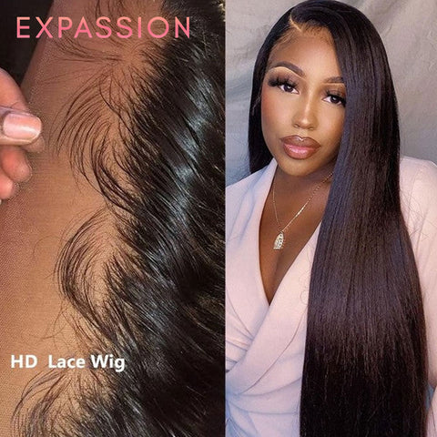 Image of EXPASSION 5x5 HD Lace Closure Wigs Straight Virgin Human Hair Wigs