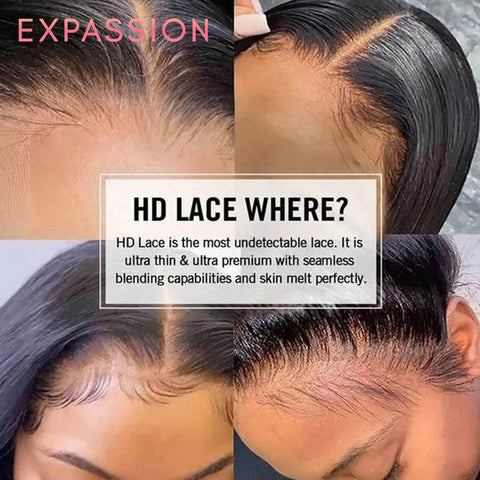 Image of EXPASSION 5x5 HD Lace Closure Wigs Straight Virgin Human Hair Wigs