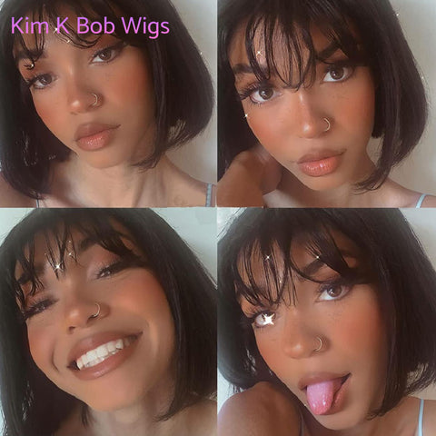 Image of KIM K BOB WIGS 2×6 Lace Closure Wig Deep Wave Human Hair Wigs