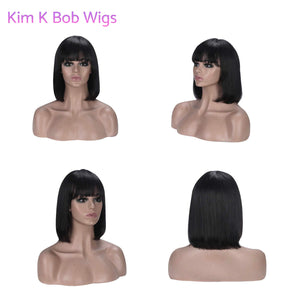 KIM K BOB WIGS 2×6 Lace Closure Wig Deep Wave Human Hair Wigs