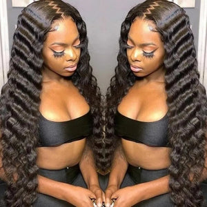 Silkyin 13x4 Lace Front Human Hair Wigs Loose Deep Wave