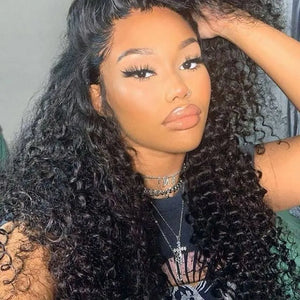 Silkyin Kinky Curly Human Hair Wigs 13x4 Lace Front Wig