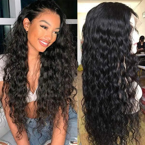 Silkyin Water Wave Human Hair Wigs 13x4 Lace Frontal Wig