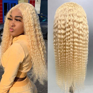 Silkyin 613 Blonde Deep Wave Wigs Human Hair 13×6 Lace Front Wigs