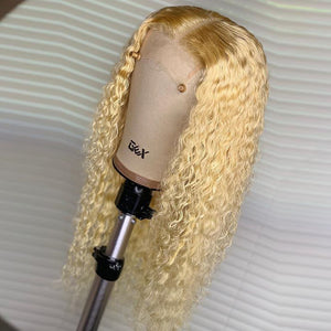 Silkyin 613 Blonde Kinky Curly Lace Wigs Pre Plucked